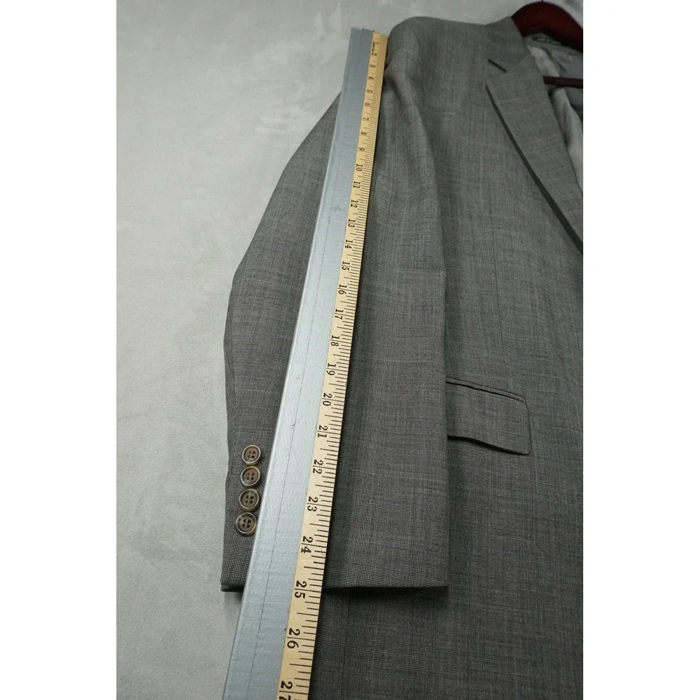Lauren Ralph Lauren Blazer Mens 46R Gray 100% Wool Suit Jacket Sport Coat Canada